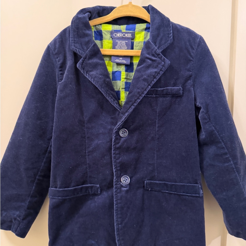 Cherokee Dark Blue Kids Blazer with Plaid Lining